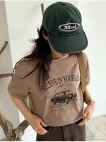 TrendSeninle Kadın Kahverengi Believe In Yourself Baskılı Oversize Tişört