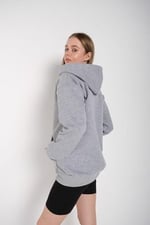 TrendSeninle Kadın Laci Gri Fermuarlı Hırka Sweat