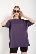 TrendSeninle Kadın Lacivert Oversize T-shirt