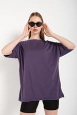 TrendSeninle Kadın Lacivert Oversize T-shirt