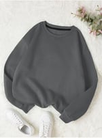 TrendSeninle Kadın Leylak Moru Düz Bisiklet Yaka Sweatshirt