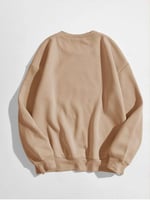 TrendSeninle Kadın Vizon Oversize Coffee Baskılı Sweatshirt