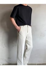 TrendSeninle Siyah Oversize Erkek Düz T-shirt