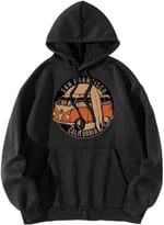 TrendSeninle Siyah San Fransısco Woswos Baskılı Kapüşonlu Oversize Sweatshirt