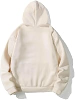 TrendSeninle Unisex Bej The Happiest Baskılı Kapişonlu Sweatshirt