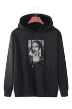 TrendSeninle Unisex Monalisa Baskılı Oversize Sweatshirt Hoodie