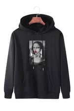 TrendSeninle Unisex Monalisa Baskılı Oversize Sweatshirt Hoodie