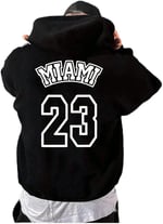 TrendSeninle Unisex Nefti Yeşil Miami 23 Baskılı Kapüşonlu Sweatshirt