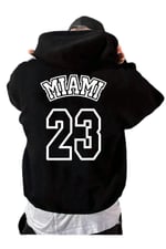 TrendSeninle Unisex Nefti Yeşil Miami 23 Baskılı Kapüşonlu Sweatshirt