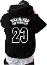 TrendSeninle Unisex Nefti Yeşil Miami 23 Baskılı Kapüşonlu Sweatshirt