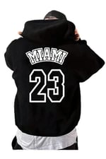 TrendSeninle Unisex Nefti Yeşil Miami 23 Baskılı Kapüşonlu Sweatshirt