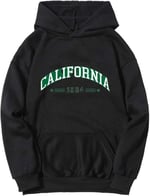 TrendSeninle Unisex Siyah California 1984 Baskılı Oversize Sweatshirt
