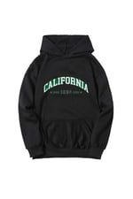 TrendSeninle Unisex Siyah California 1984 Baskılı Oversize Sweatshirt