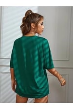 TrendSeninle Yeşil Calıfornia Baskılı Oversize Unisex T-shirt