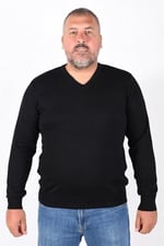 TRİST STAR Erkek Büyük Beden V Yaka Kazak TRIST-2102