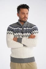 TRİST STAR Erkek Dik Yaka Triko Kazak Trist-5323