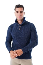 TRİST STAR Erkek Kürklü Dik Yaka Triko Kazak TRIST-5345