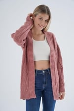 TRİST STAR Kadın Oversize Pon Ponlu Triko Örme Hırka TRIST-6165