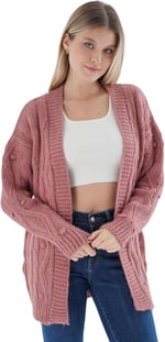 TRİST STAR Kadın Oversize Pon Ponlu Triko Örme Hırka TRIST-6165