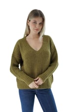 TRİST STAR Kadın Oversize Selanik Örgü Triko Kazak TRIST-6160