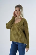 TRİST STAR Kadın Oversize Selanik Örgü Triko Kazak TRIST-6160