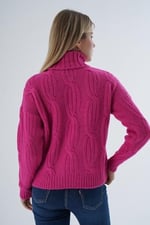 TRİST STAR Kadın Oversize Selanik Saç Örgülü Triko Kazak TRIST-6159
