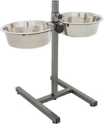 Trixie Köpek Paslanmaz Çelik Mama&Su Kabı,Ayaklı,2×2,8L/Ø24Cm - Seçenekler: 1.8L, Büyük Köpekler, 4.5L