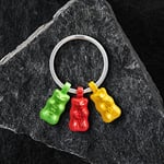 TROIKA Metal Anahtarlık Lastik Ayı Üçlü, Yeşil, Kırmızı, Sarı Renklerde, Haribo, HB-K03/CO Kullanışlı, Sarı/Yeşil/Kırmızı, Kullanışlı, Kauçuk Ayı Anahtarlık