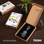 TROIKA Patentli anahtarlık – Kyr61/CH – yuvarlak, parlak – anahtarlık – karabina kanca – 6 katlanabilir halka – anahtarların düzenlenmesi için renkli plakalar – Troika orijinal