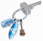 TROIKA SURFMATE T1 - KR16-14/CH - Nostalji Anahtarlık - 3 Kolye Ucu - Bulli, Sörf Tahtası, Gitar - Parlak - Çok Renkli, Mehrfarbig, 10cm, Klasik