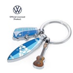TROIKA SURFMATE T1 - KR16-14/CH - Nostalji Anahtarlık - 3 Kolye Ucu - Bulli, Sörf Tahtası, Gitar - Parlak - Çok Renkli, Mehrfarbig, 10cm, Klasik