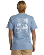 Tropical Breeze Erkek Mavi Günlük Stil T-Shirt AQYZT09562-W12
