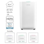 TROTEC TTK 70 HEPA Nem Alma Cihazı ve Hava Temizleyici | 50 m² / 125 m³'e kadar odalar için uygundur | Su haznesi yakl. 6,5 litre