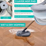 True & Tidy True Clean Paspas ve Kova Sistemi, Kare Döndürmeli Paspas, Çift Bölmeli Paspas Kovası ve 2 Kalın Makinede Yıkanabilir Paspas Pedleri (Spin Mop) içerir