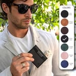 TRUSADOR Marseille Unisex Deri Cüzdan, RFID Koruma Kimlik Pencereli, Çıkarılabilir Ayna, Kart, Bozuk Para ve Nakit Bölmeli Şık Tasarım
