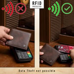 TRUSADOR Savona Klasik Erkek Cüzdanı Deri Bifold RFID Cüzdan Erkek Hediye Kutusu, Karbon, Klasik