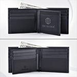 TRUSADOR Savona Klasik Erkek Cüzdanı Deri Bifold RFID Cüzdan Erkek Hediye Kutusu, Karbon, Klasik