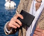 TRUSADOR Savona Klasik Erkek Cüzdanı Deri Bifold RFID Cüzdan Erkek Hediye Kutusu, Karbon, Klasik