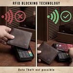 Trusador Treviso Klasik Erkek Cüzdan Hakiki Deri Bozuk Para Cepli Rfid Korumalı Hediye Kutulu,Siyah