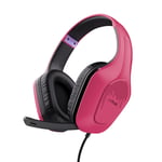 Trust Gaming GXT 415P Zirox Hafif Oyun Kulaklığı, 50 mm Sürücülü PC için, Xbox, PS4, PS5, Anahtar, Mobil, 3,5 mm Ses Jakı, 2 m Kablo, Kulak Üstü Mikrofonlu Kulaklık, Pembe