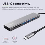 Trust Halyx Hızlı USB-C Hub ve Kart Okuyucu, USB 3.2 Gen 1, SD ve Mikro SD Kart Okuyucu 104 Mbit/s, (Mikro) SD, SDHC ve SDXC, 2 TB, PC, MacBook, Chromebook, Laptop
