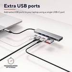 Trust Halyx Hızlı USB-C Hub ve Kart Okuyucu, USB 3.2 Gen 1, SD ve Mikro SD Kart Okuyucu 104 Mbit/s, (Mikro) SD, SDHC ve SDXC, 2 TB, PC, MacBook, Chromebook, Laptop