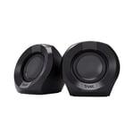 Trust Polo Küçük PC Hoparlör 2.0, 8 W (4 W RMS), Kompakt Hoparlör Seti, USB İşletim Hoparlör Seti, Entegre Kontrol, AUX 3,5 mm, PC Kutuları, Bilgisayar Dizüstü Bilgisayar - Siyah