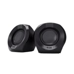 Trust Polo Küçük PC Hoparlör 2.0, 8 W (4 W RMS), Kompakt Hoparlör Seti, USB İşletim Hoparlör Seti, Entegre Kontrol, AUX 3,5 mm, PC Kutuları, Bilgisayar Dizüstü Bilgisayar - Siyah
