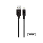 Ttec Alumicable XL Lightning Şarj ve Data Kablosu, Siyah, 2 m
