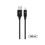 Ttec Alumicable XL Lightning Şarj ve Data Kablosu, Siyah, 2 m