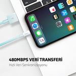 ttec MiniCable 30cm iPhone ile Uyumlu Şarj Kablosu - Beyaz (2DK7512B)