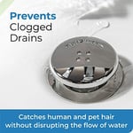 TubShroom Küvet gider süzgeci, kombo paket, silikon tıkaçlı, siyah krom – banyo gider için gider koruyucu ve saç tutucu, 3,8 cm – 4,4 cm küvet ve duş gideri için uygundur