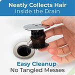 TubShroom Küvet gider süzgeci, kombo paket, silikon tıkaçlı, siyah krom – banyo gider için gider koruyucu ve saç tutucu, 3,8 cm – 4,4 cm küvet ve duş gideri için uygundur
