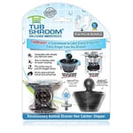 TubShroom Küvet gider süzgeci, kombo paket, silikon tıkaçlı, siyah krom – banyo gider için gider koruyucu ve saç tutucu, 3,8 cm – 4,4 cm küvet ve duş gideri için uygundur
